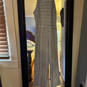 Striped Sleeveless Jumpsuit